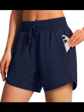 Navy Blue Lightweight Athletic Shorts Women’s Size M Stretch Lounge Run